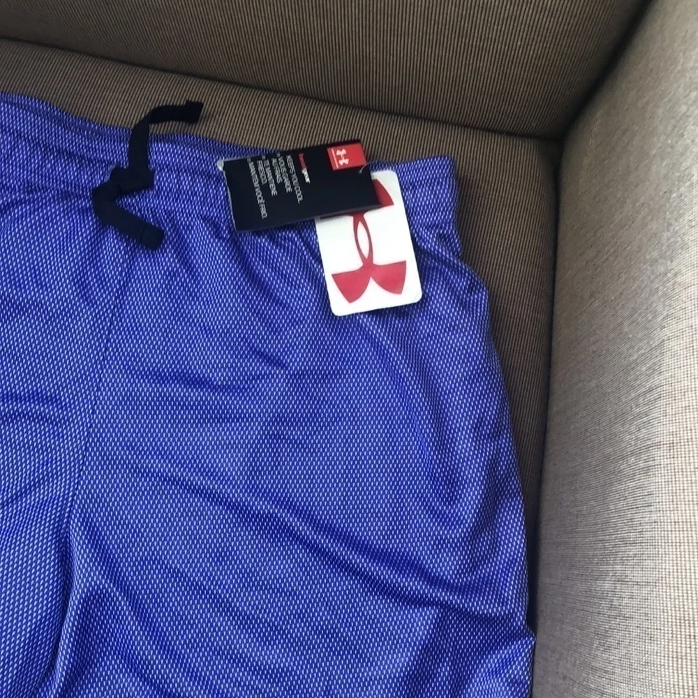 NWT Under Armour girls workout shorts hot pink black purple blue & white stripe
